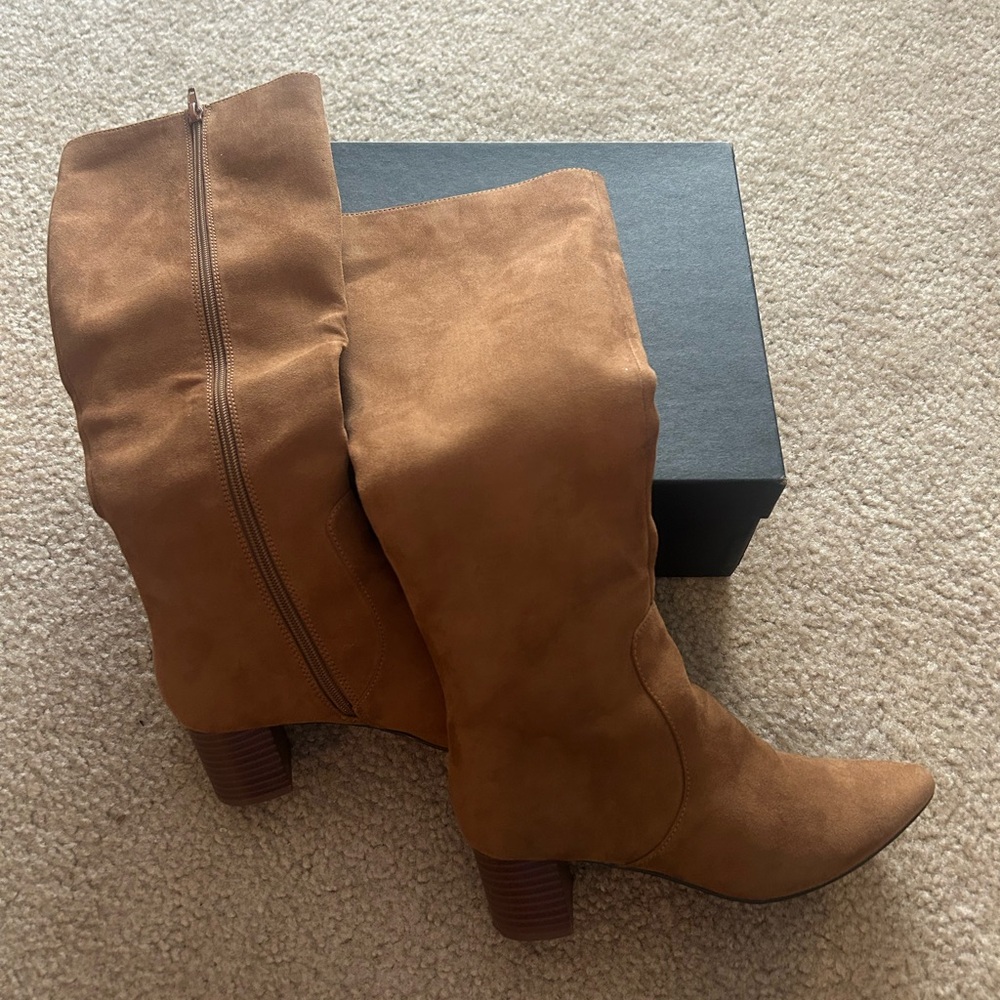 J. Crew Tan Suede Heeled Boots